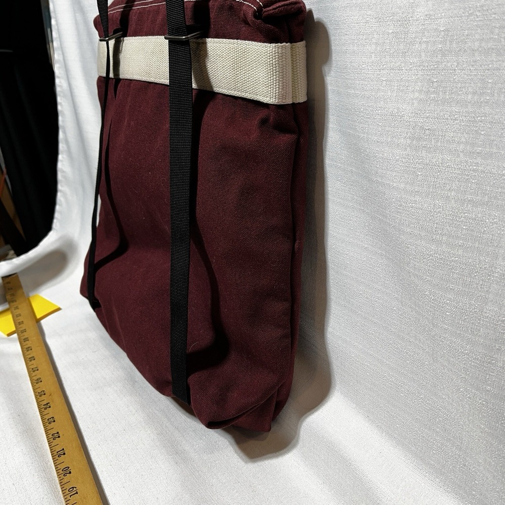 Kavu True Outdoor Wear Canvas Tote Shoulder Bag With Backpack Straps Burgundy - Picture 7 of 16